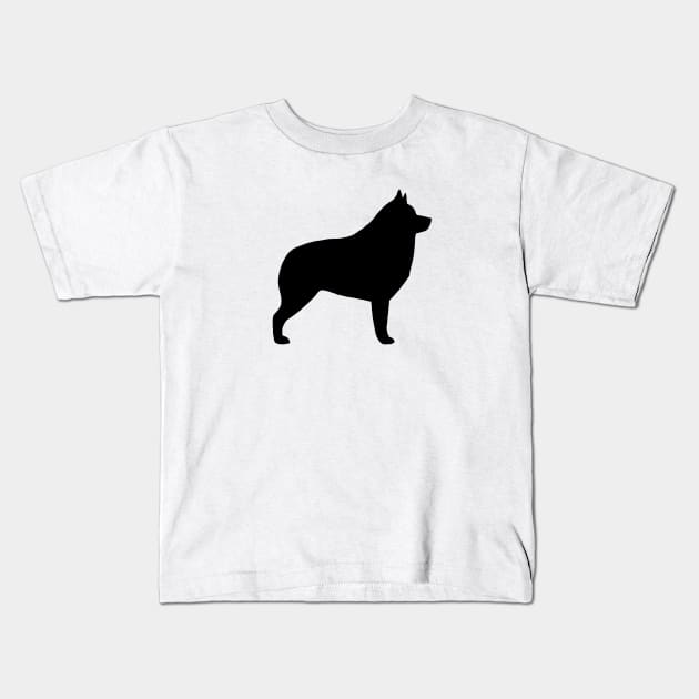 Schipperke Silhouette Kids T-Shirt by Coffee Squirrel